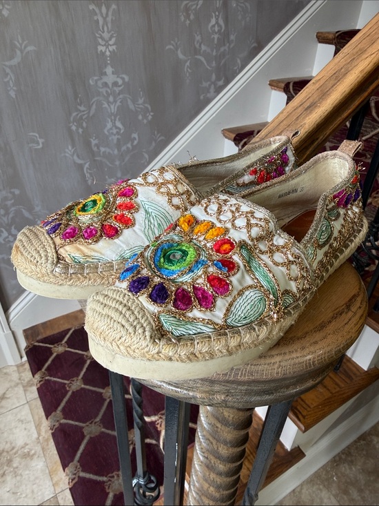 Shoes - JEWELED ladies slip on espadrilles EURO 38. US 8. Preowned good condition.